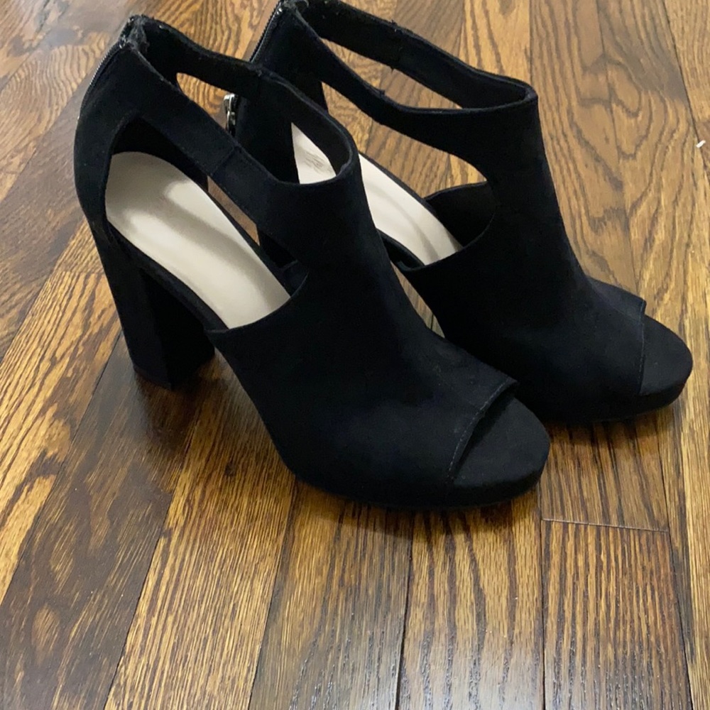 H&M black peep toe heels